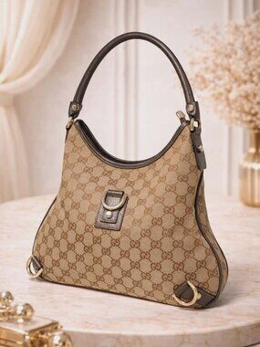 Authentic Gucci GG Canvas Hobo Bag Monogram Shoulder Bag